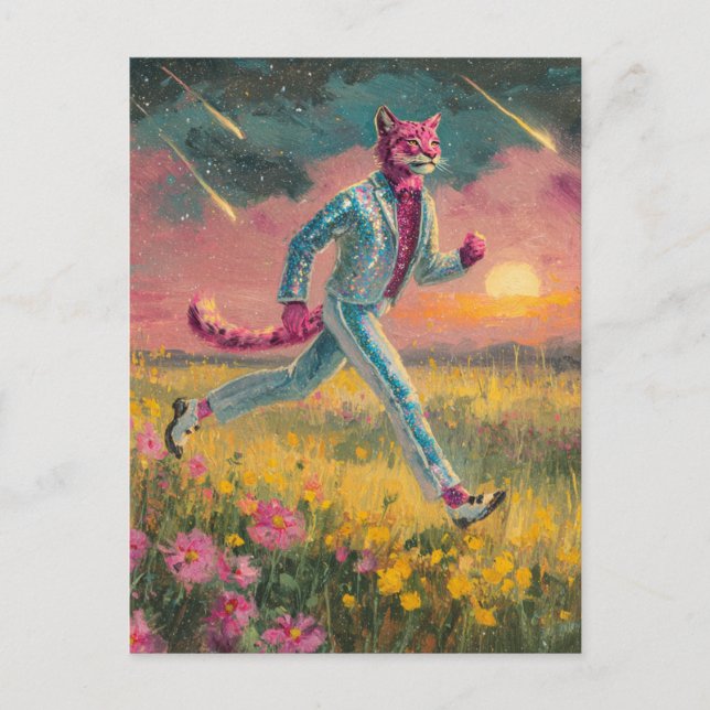 Bobcat in a Silver Suit  Postcard (Front)