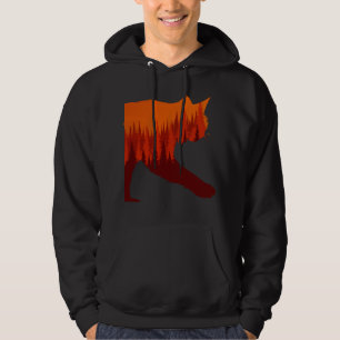 Bobcat Lynx Forest Tree Landscape Wilderness Sun Hoodie