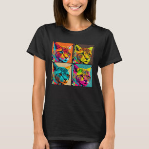 Bobcat Pop Illustration Colorful Animal Women Men T-Shirt