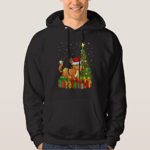 Bobcat   Xmas Holiday Santa Bobcat Christmas Tree Hoodie