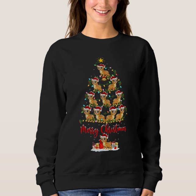 Bobcat  Xmas Lights Bobcat Christmas Tree 1 Sweatshirt (Front)