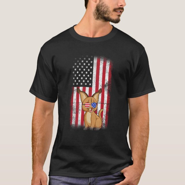 Bobcats American Flag Boys Girls Men Women Fourth  T-Shirt (Front)
