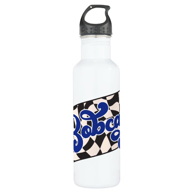 Bobcats Chequerboard Water Bottle: Blue 710 Ml Water Bottle (Front)