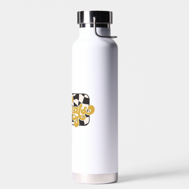 Bobcats Chequerboard Water Bottle: Gold Water Bottle (Left)