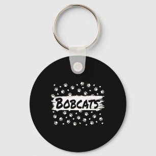 Bobcats Mascot Back To School Spirit Footprint Hea Key Ring
