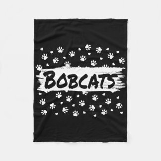 Bobcats Mascot School Spirit Men Women Leopard Foo Fleece Blanket
