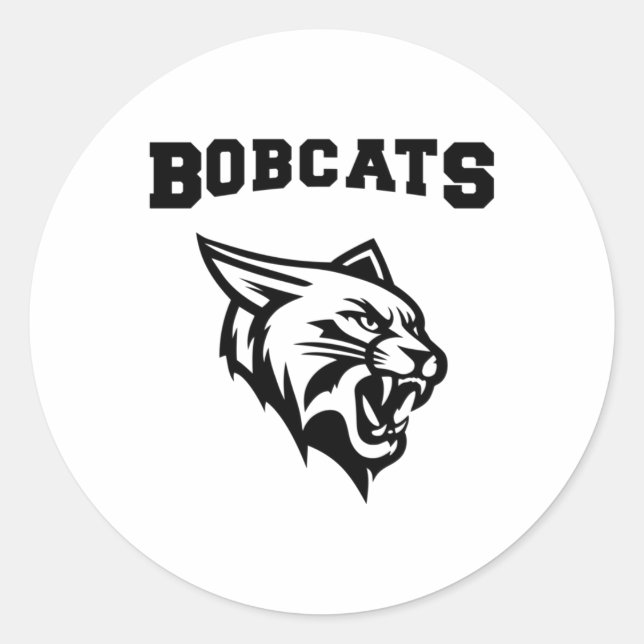 Bobcats Sports With Mascot Sticker  (Front)