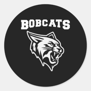 Bobcats Sports With Mascot Sticker1 Classic Round Sticker