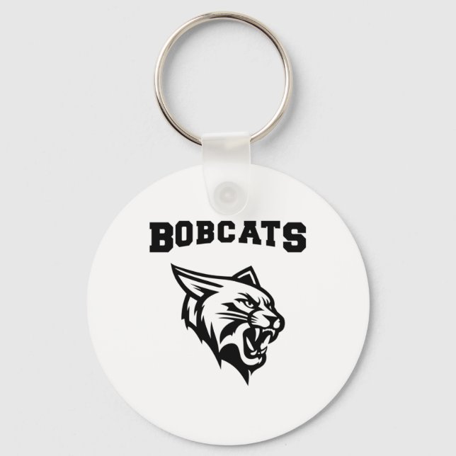 Bobcats Sports With Mascot Sticker  Key Ring (Front)