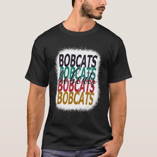 Bobcats Teacher School Sports Fan Team Spirit Blea T-Shirt (Front)
