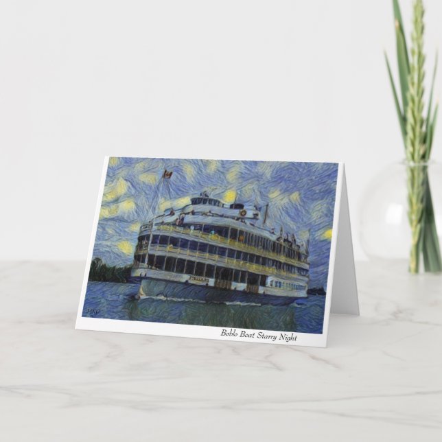 Boblo Boat Starry Night Card (Front)