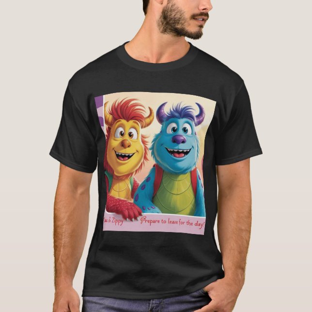 "Bobo and Zippy: Bright Friends in a Monster World T-Shirt (Front)