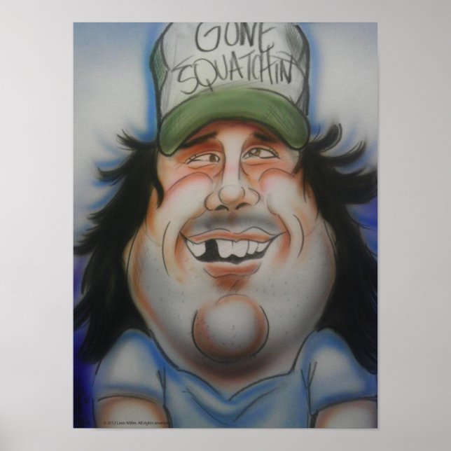 Bobo Bigfoot Caricature Print (Front)