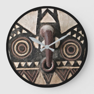 Bobo Bwa Hawk Mask • Round Wall Clock