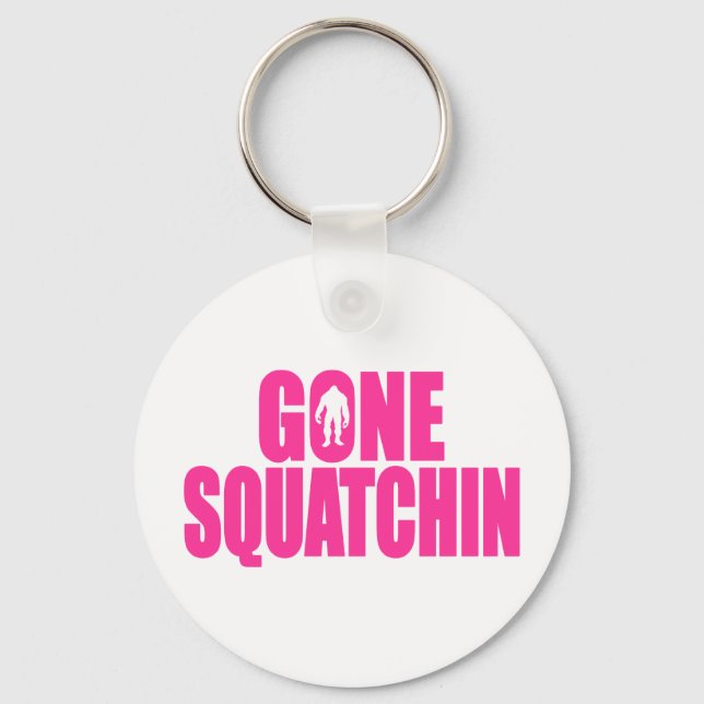 Bobo GONE SQUATCHIN Gear Finding Bigfoot Key Ring (Front)