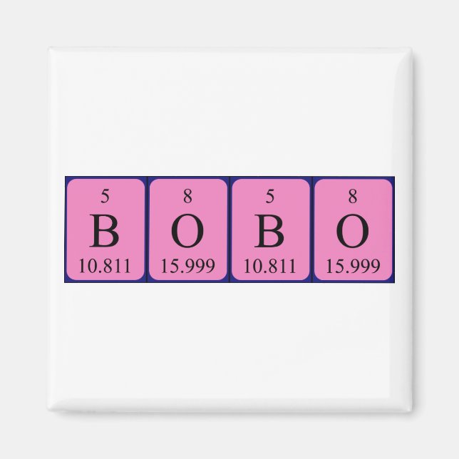 Bobo periodic table name magnet (Front)