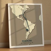 Bobolink Migration Map – Minimalist Vintage