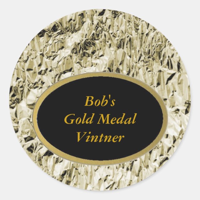 Bob's Gold Medal Vintner Wine Labels (Front)