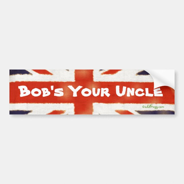 Bob's Your Uncle Vintage Union Jack Bumper Sticker (Front)