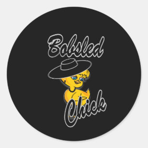 Bobsled Chick #4 Classic Round Sticker
