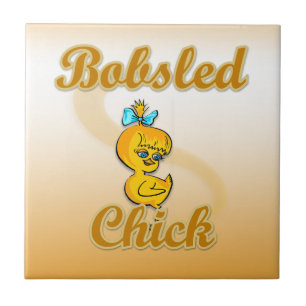 Bobsled Chick Ceramic Tile