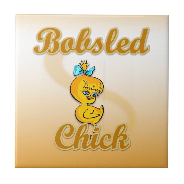 Bobsled Chick Ceramic Tile (Front)