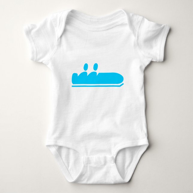 Bobsleigh - Sky Blue Baby Bodysuit (Front)