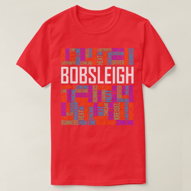 Bobsleigh Words T-Shirt (Design Front)