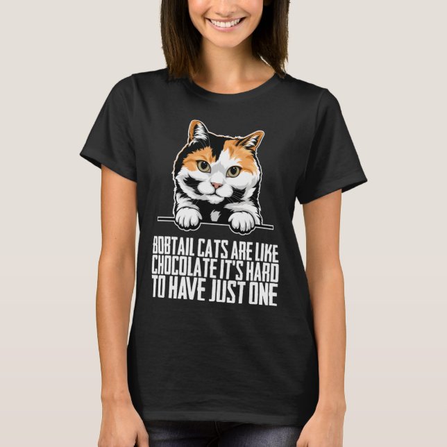 Bobtail cat Bobtail mom Bobtail dad T-Shirt (Front)