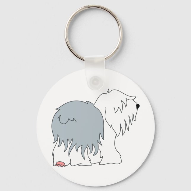 Bobtail Sheepdog Key Ring (Front)