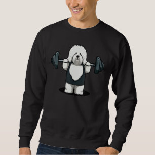 Bobtail Weightlifting Fitness Gym Old English She Sweatshirt