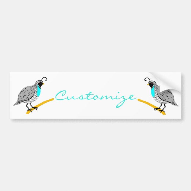 Bobwhite Blue-throated Quail Thunder_Cove Bumper Sticker (Front)