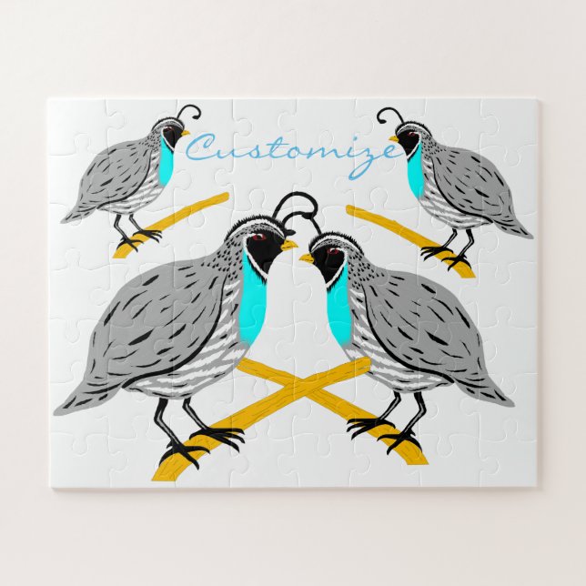 Bobwhite Blue-throated Quail Thunder_Cove Jigsaw Puzzle (Horizontal)