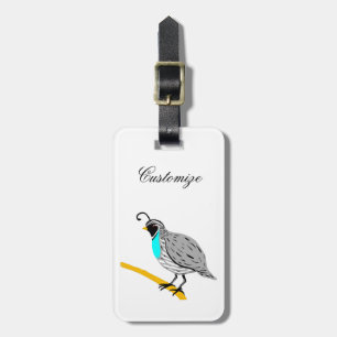 Bobwhite Blue-throated Quail Thunder_Cove Luggage Tag