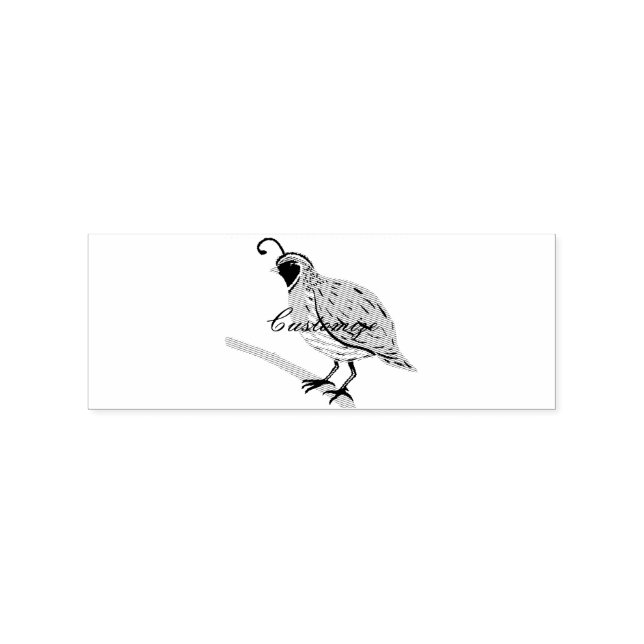 Bobwhite Blue-throated Quail Thunder_Cove Rubber Stamp (Imprint)
