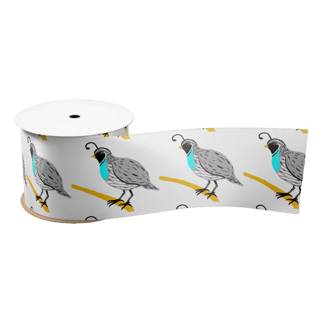 Bobwhite Blue-throated Quail Thunder_Cove Satin Ribbon (Spool)