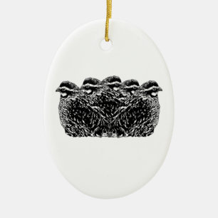 Bobwhite Quail Covey Ceramic Tree Decoration