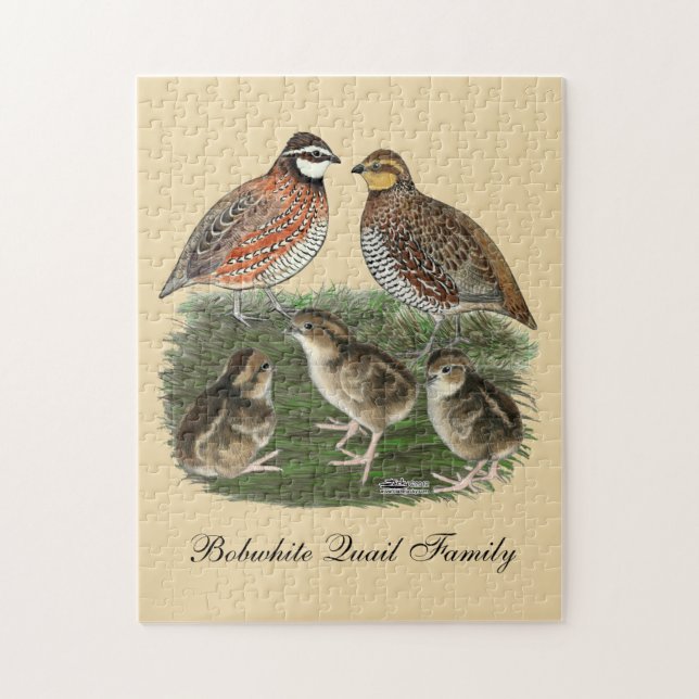 Bobwhite Quail Family Jigsaw Puzzle (Vertical)