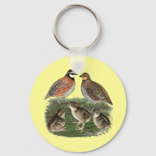 Bobwhite Quail Family Key Ring
