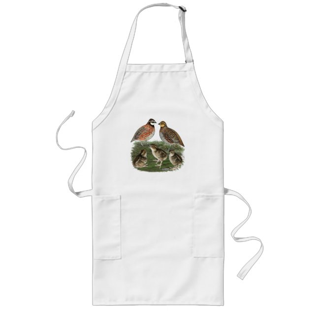Bobwhite Quail Family Long Apron (Front)