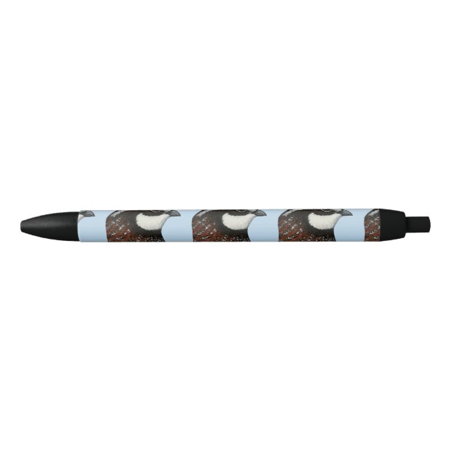 Bobwhite Quail Head Black Ink Pen (Front)