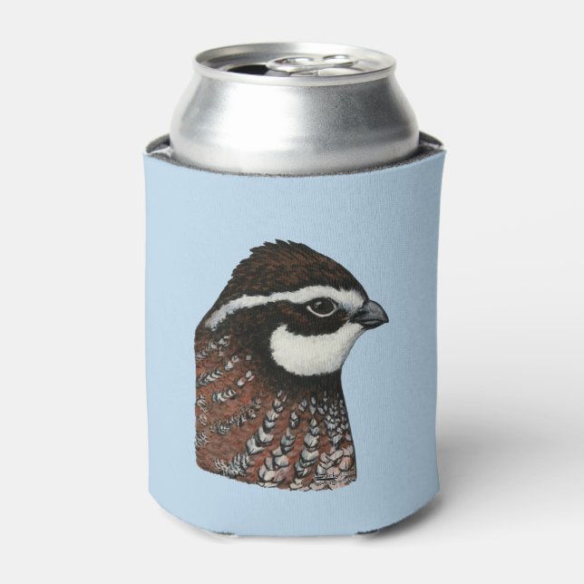 Bobwhite Quail Head Can Cooler (Can Front)