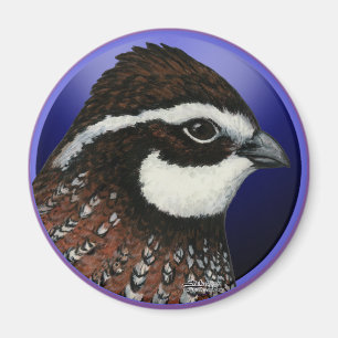 Bobwhite Quail Head Circle Magnet