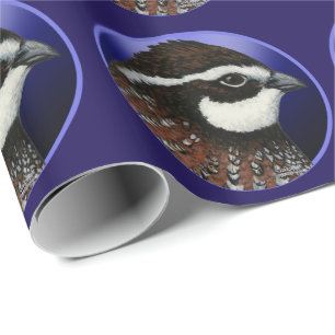 Bobwhite Quail Head Circle Wrapping Paper