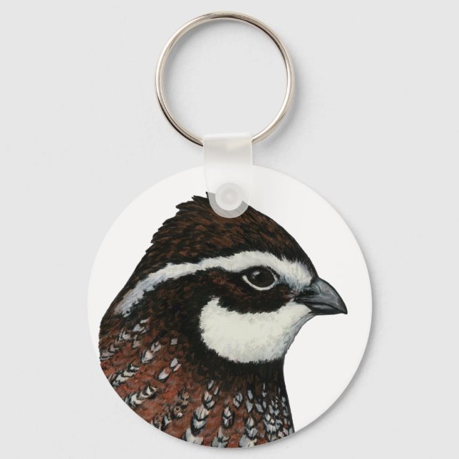 Bobwhite Quail Head Key Ring (Front)