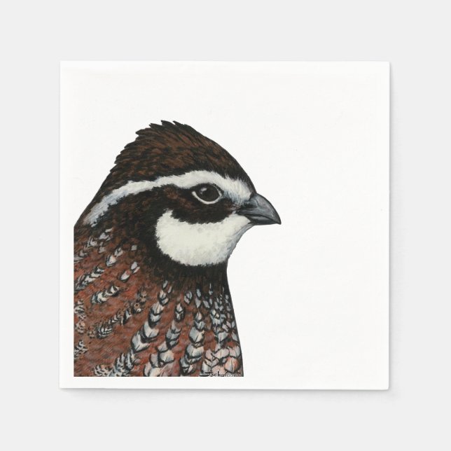 Bobwhite Quail Head Napkin (Front)