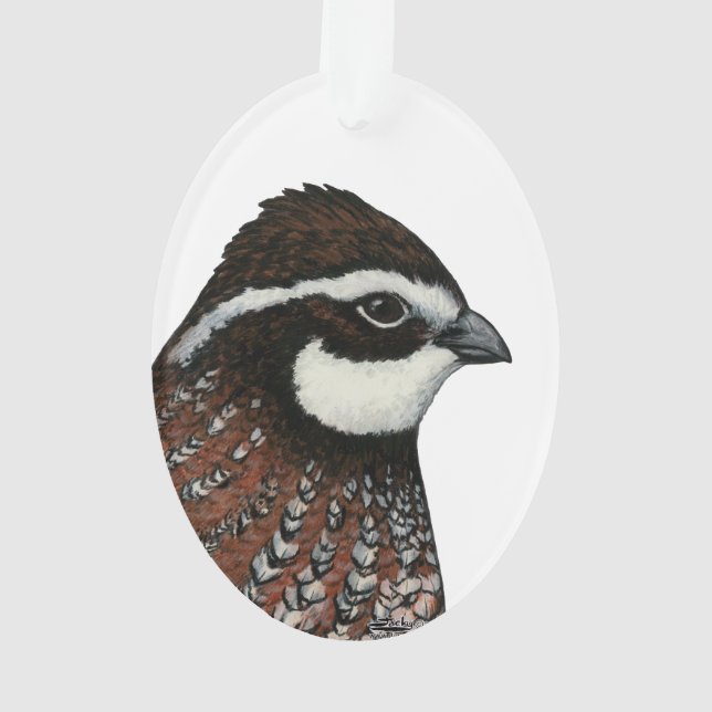 Bobwhite Quail Head Ornament (Back)
