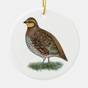 Bobwhite Quail Hen Ceramic Tree Decoration