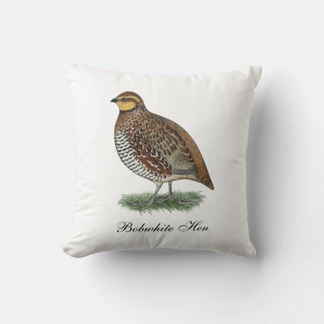 Bobwhite Quail Hen Cushion (Front)