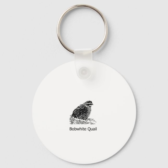 Bobwhite Quail Line Art Key Ring (Front)